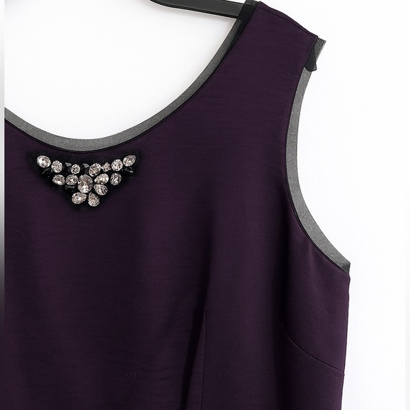 Simple Vera Vera Wang Purple Cocktail Dress Size 16 Sleeveless Formal Wedding - Picture 5 of 5